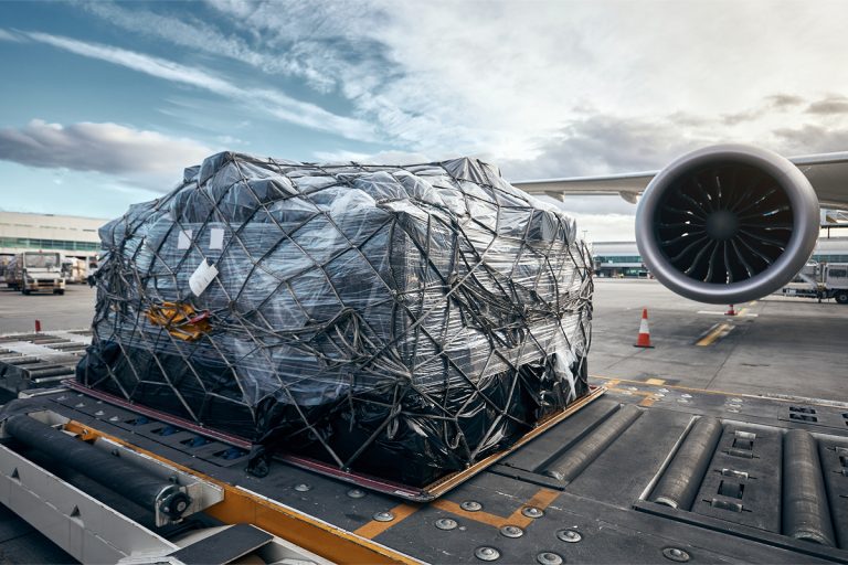 A large cargo ready for airline shipping