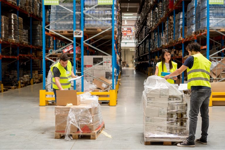 People working in a warehouse